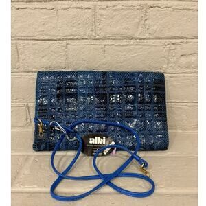 Albi Vintage Snake Skin Shoulder Bag Blue NWT